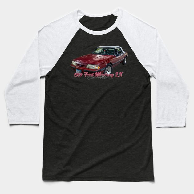 1989 Ford Mustang LX Convertible Baseball T-Shirt by Gestalt Imagery